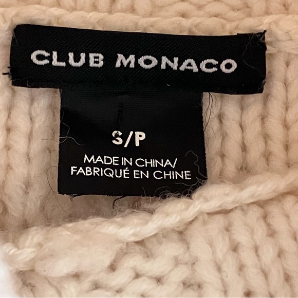 EUC Club Monaco wool mix multi texture turtleneck bulky sweater - Picture 9 of 10